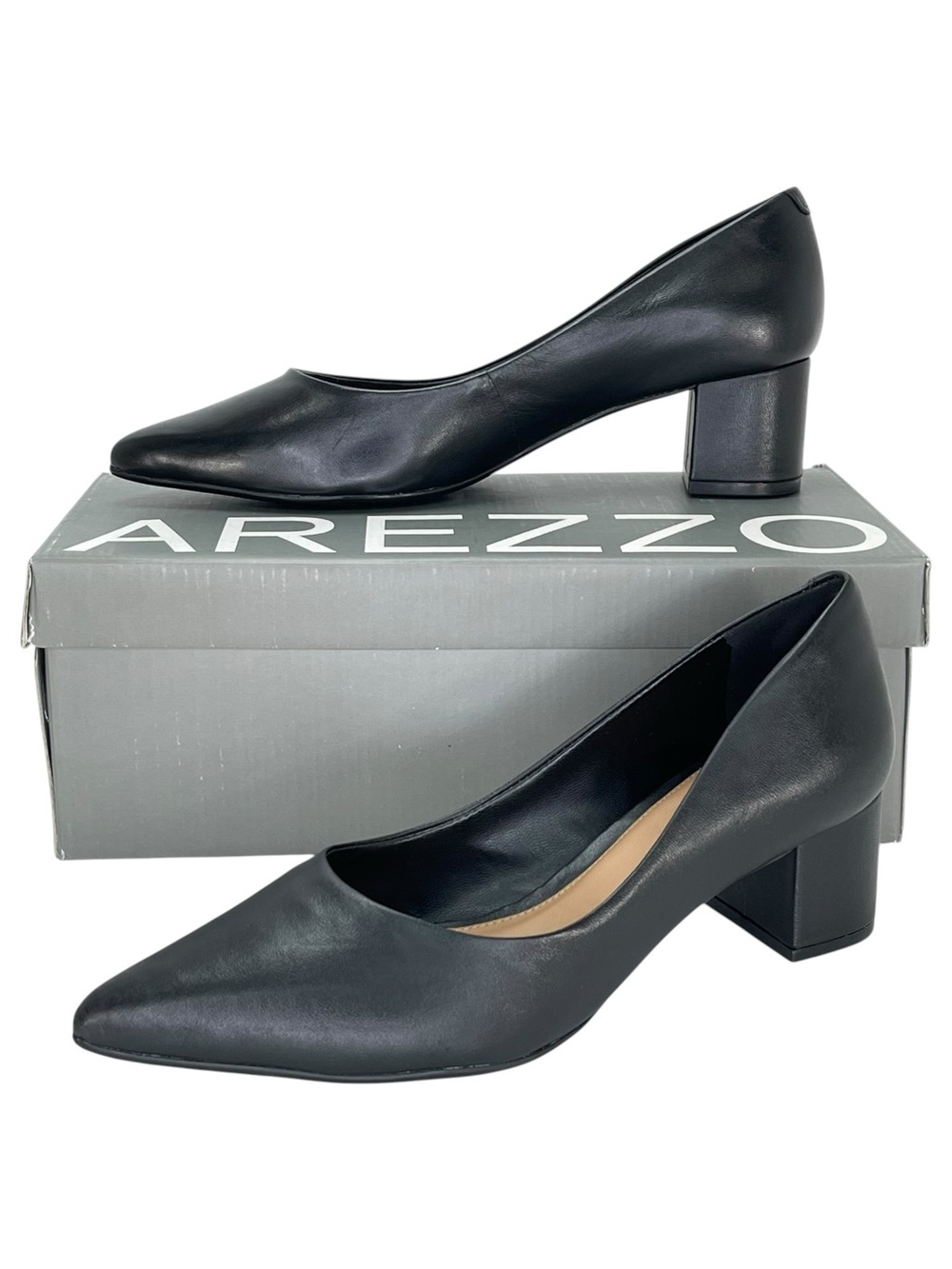 Arezzo Mariah Black Faux Leather Womens Pumps Size 8M